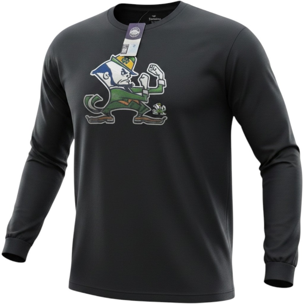 Notre Dame Fighting Irish Mascot Long Sleeve T Shirt Men's 3XL Black NWT